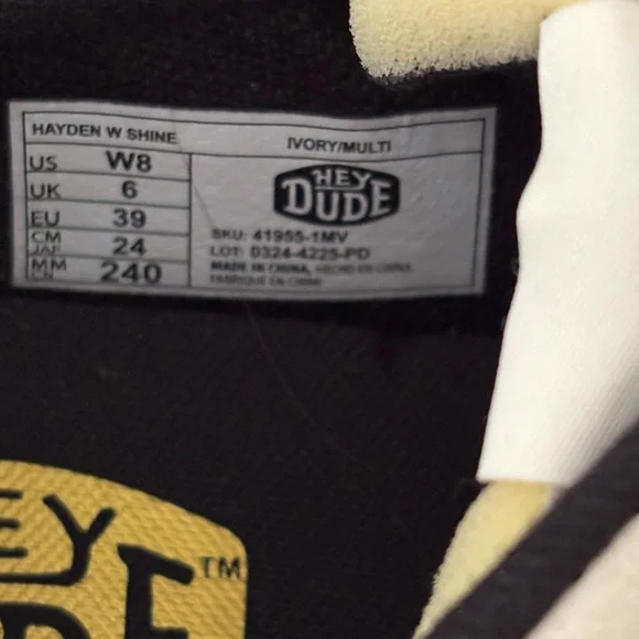 Hey Dude Cream and Black Casual Shoes - Picture 6 of 6